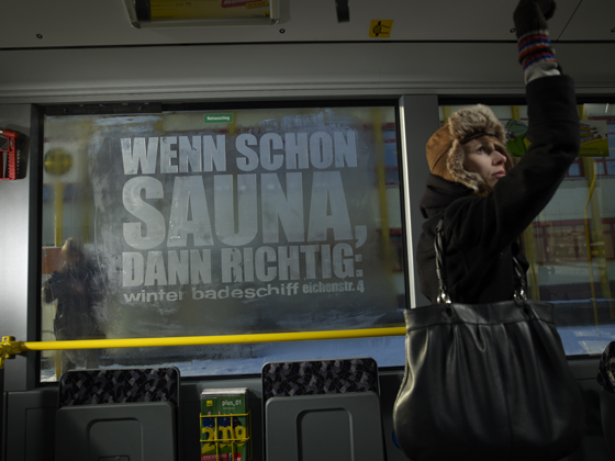 Sauna (Badeschiff), Dampfheadline., Beschlagen