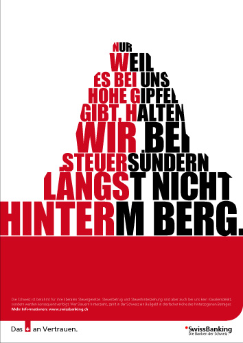 SwissBanking, Steuerimage verbessern., Berg